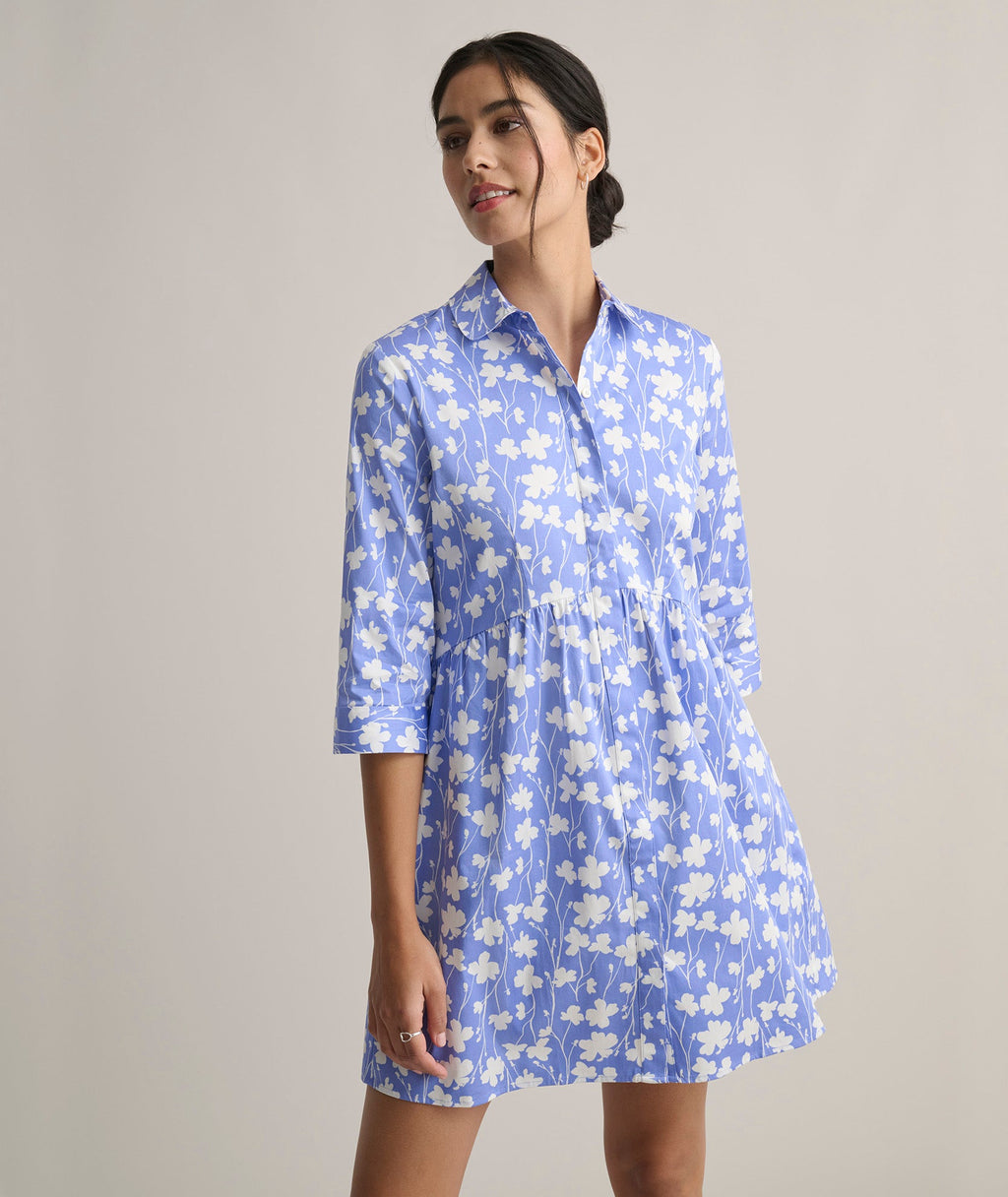 Stretch Cotton Demi Shirt Dress