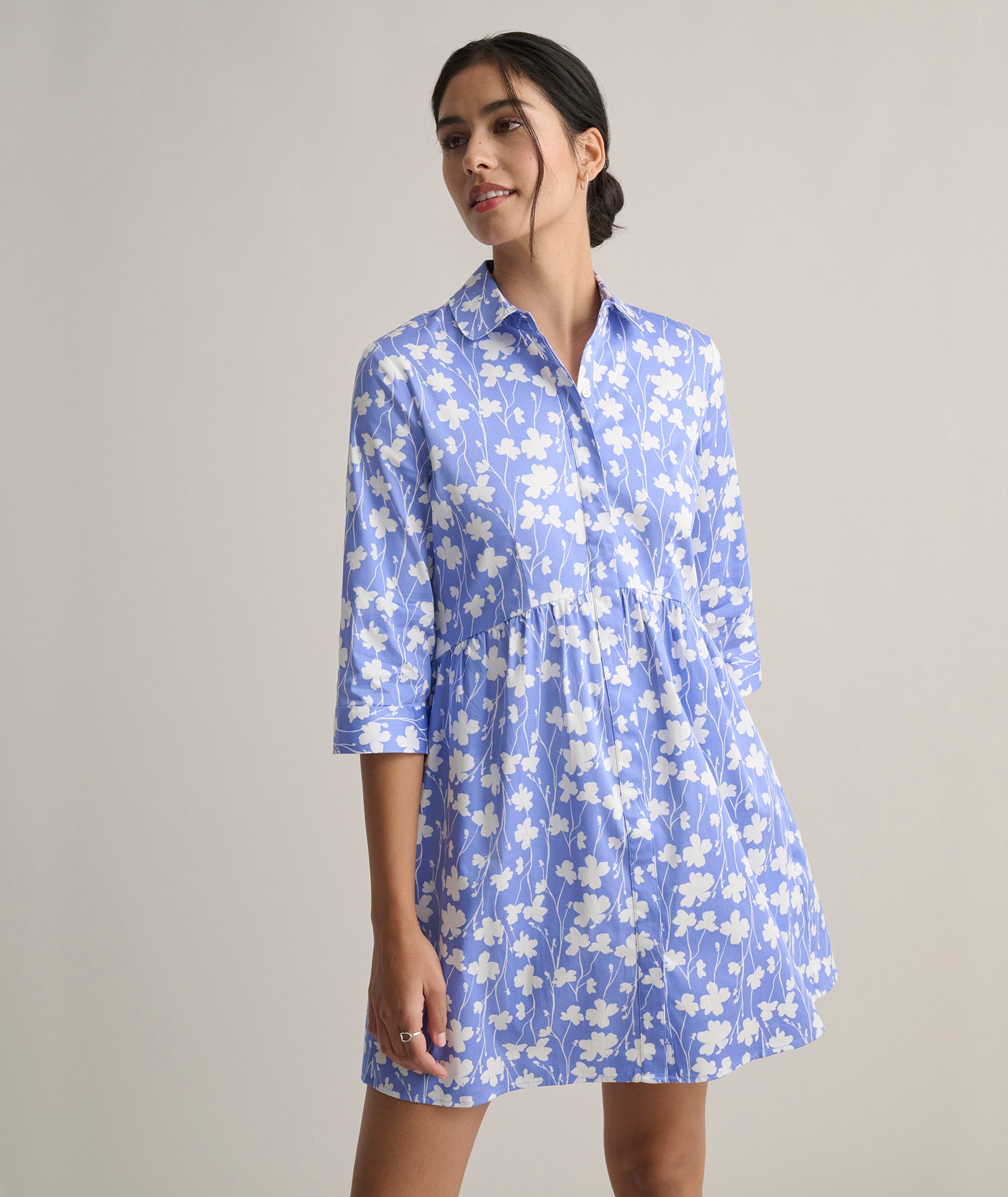 Stretch Cotton Demi Shirt Dress