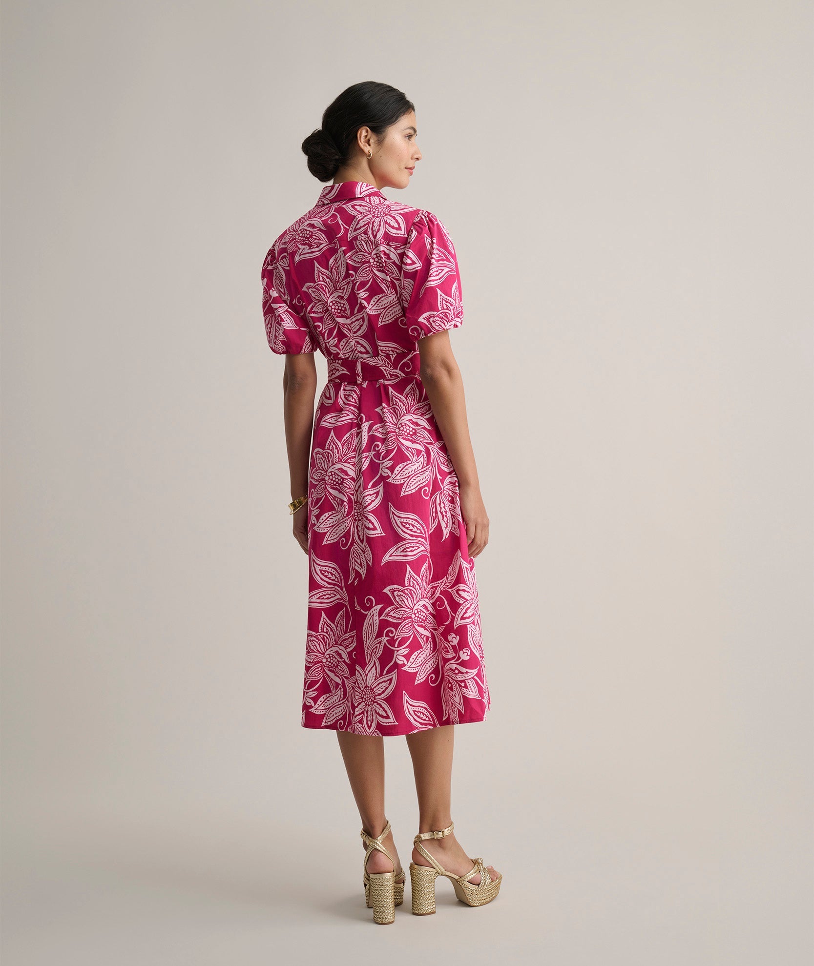 Stretch Cotton Jackie Midi Shirt Dress