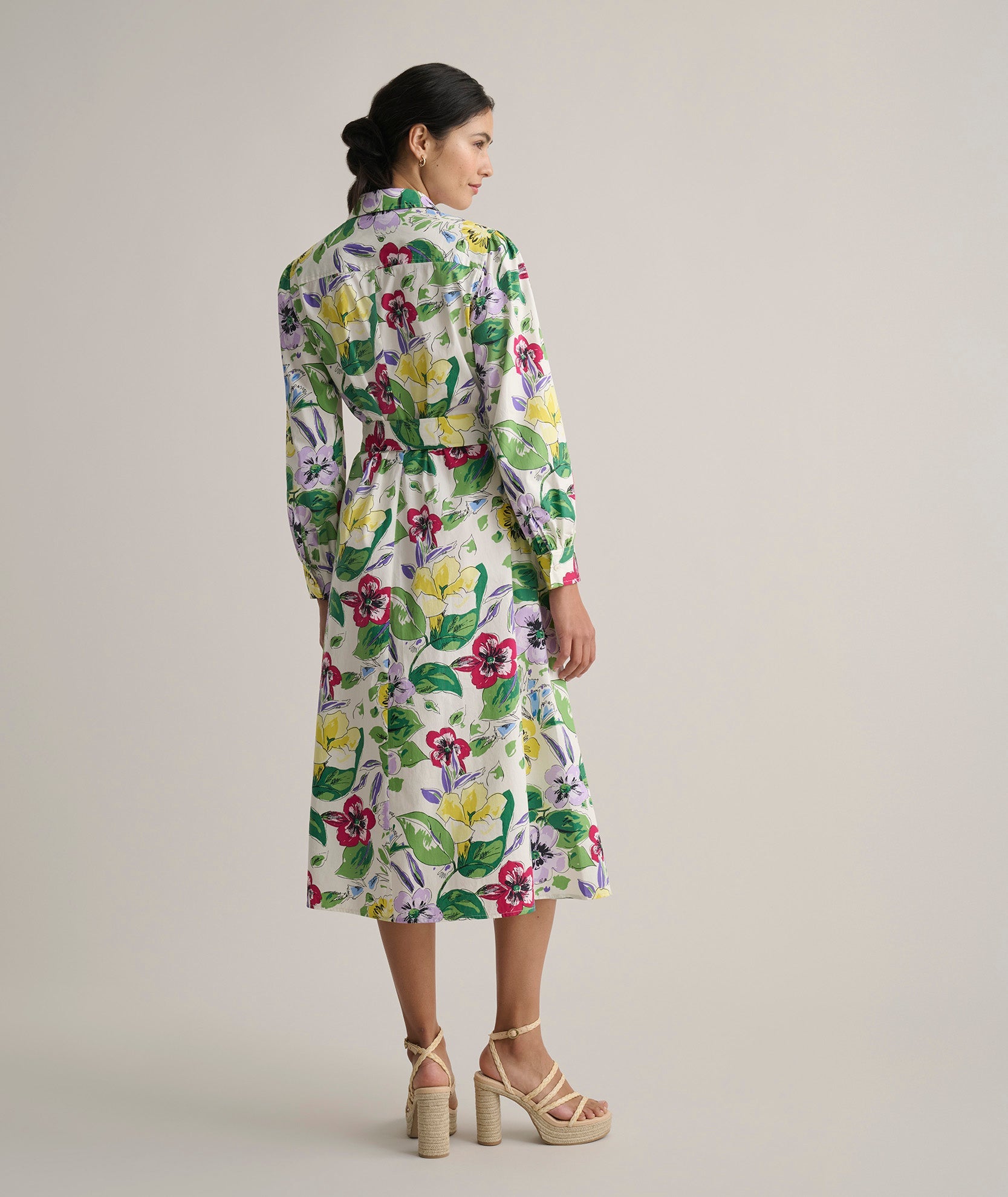 Stretch Cotton Floral Mariah Shirt Dress