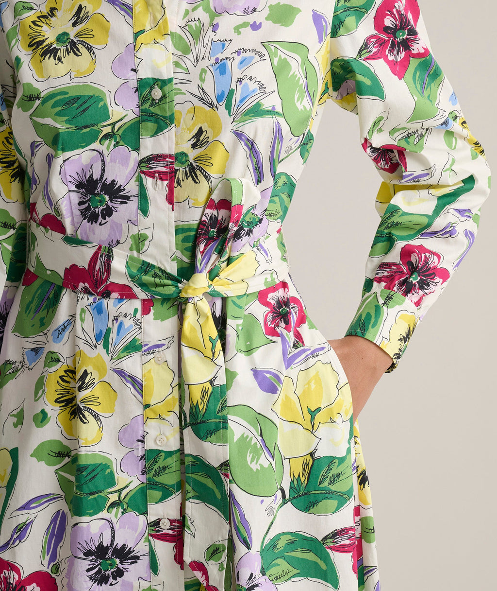 Stretch Cotton Floral Mariah Shirt Dress