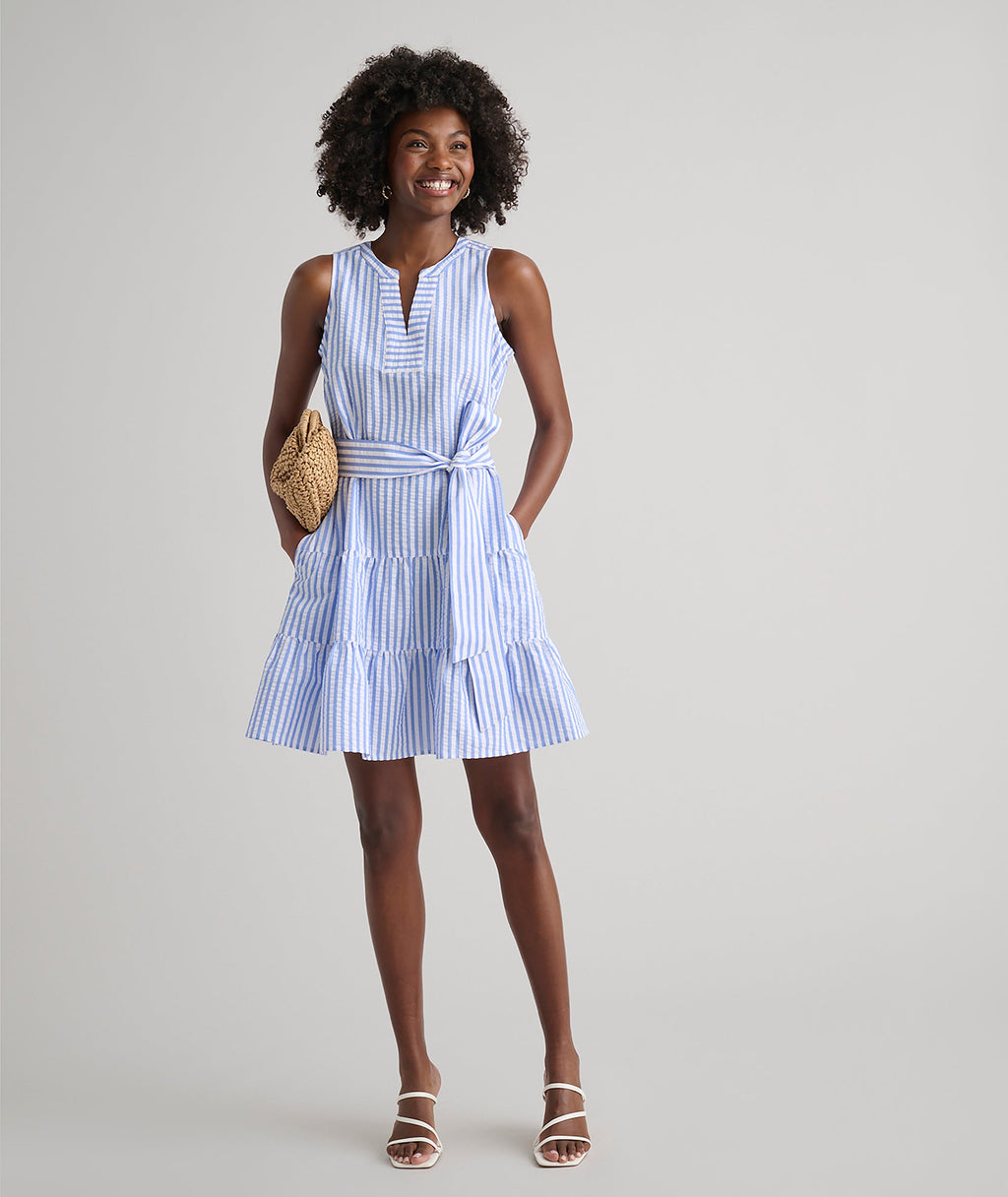Seersucker Tiered Roxanna Dress