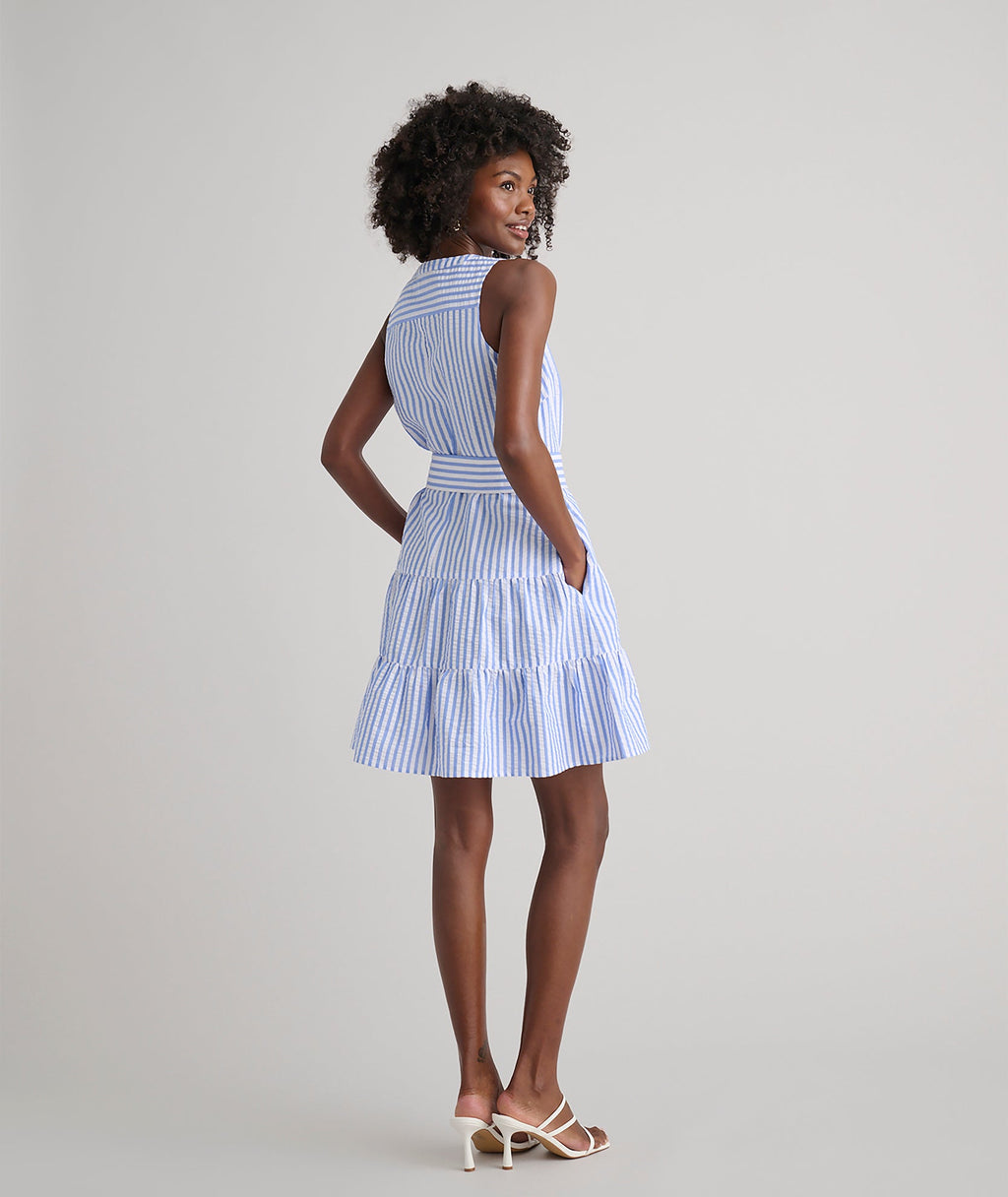 Seersucker Tiered Roxanna Dress
