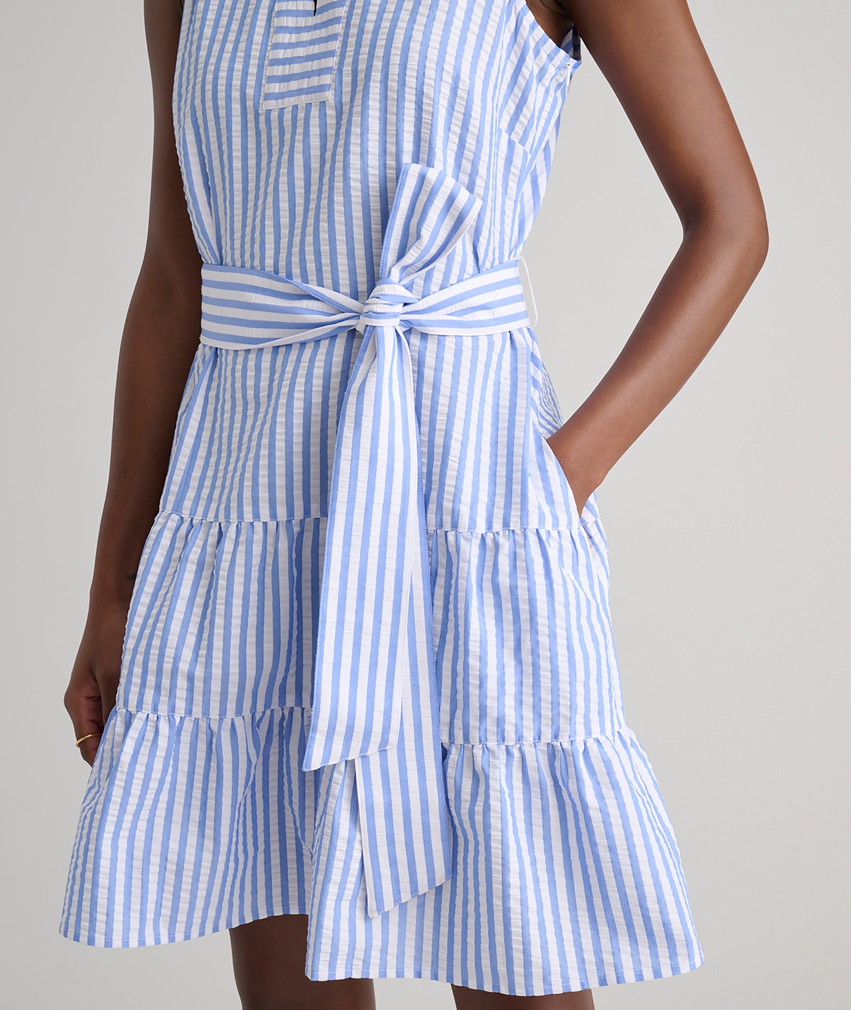 Seersucker Tiered Roxanna Dress