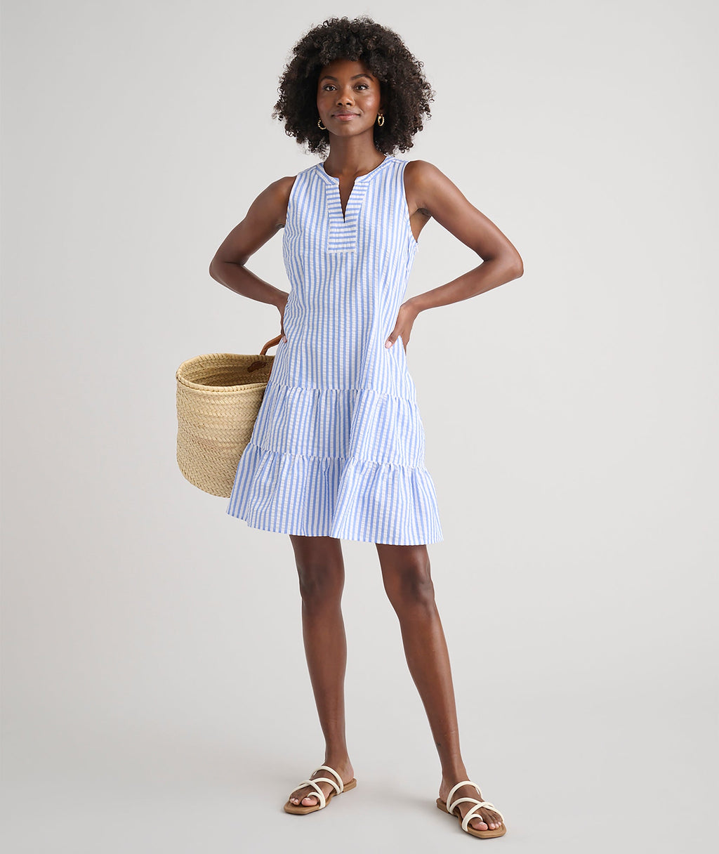 Seersucker Tiered Roxanna Dress