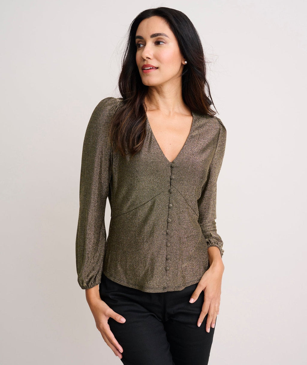 Matte Gold Jersey Scarlett Shirt