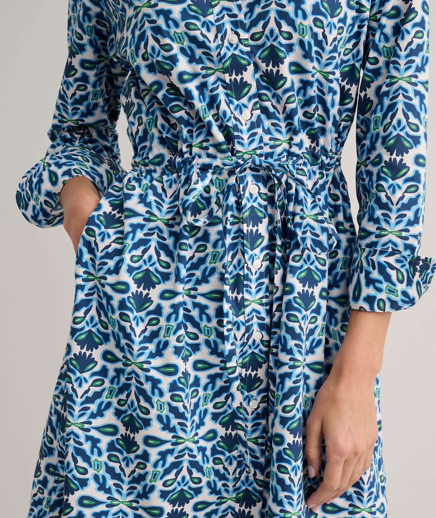 Stretch Poplin Taylor Shirtdress