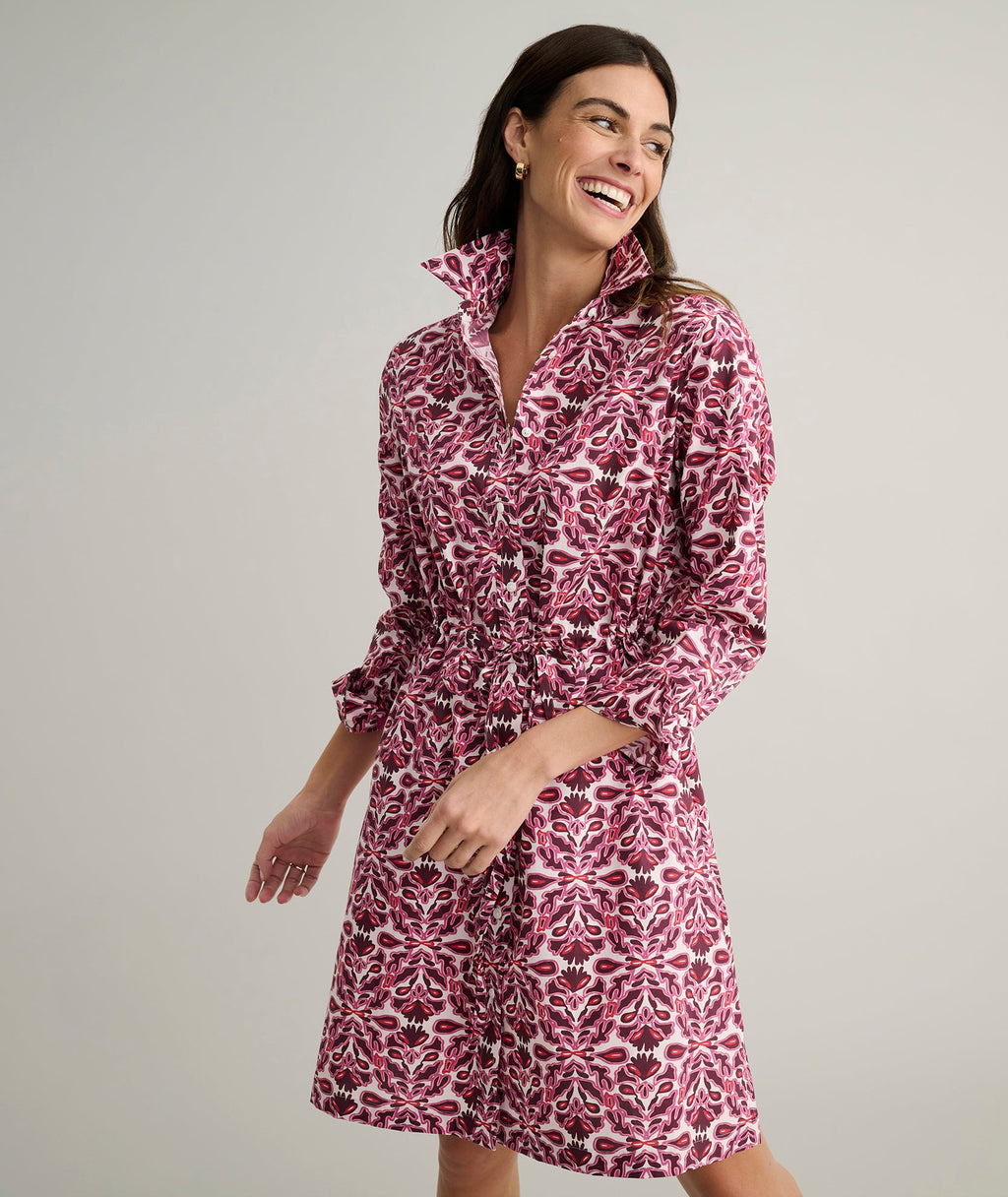Stretch Poplin Taylor Shirtdress