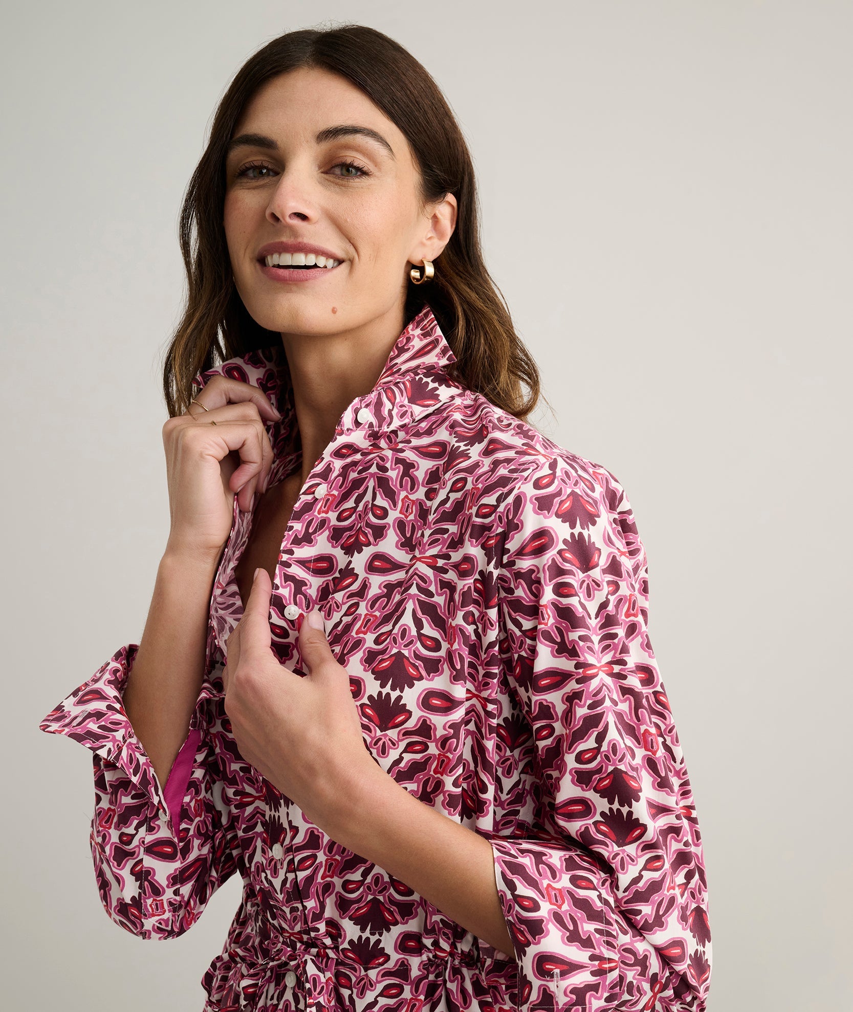 Stretch Poplin Taylor Shirtdress