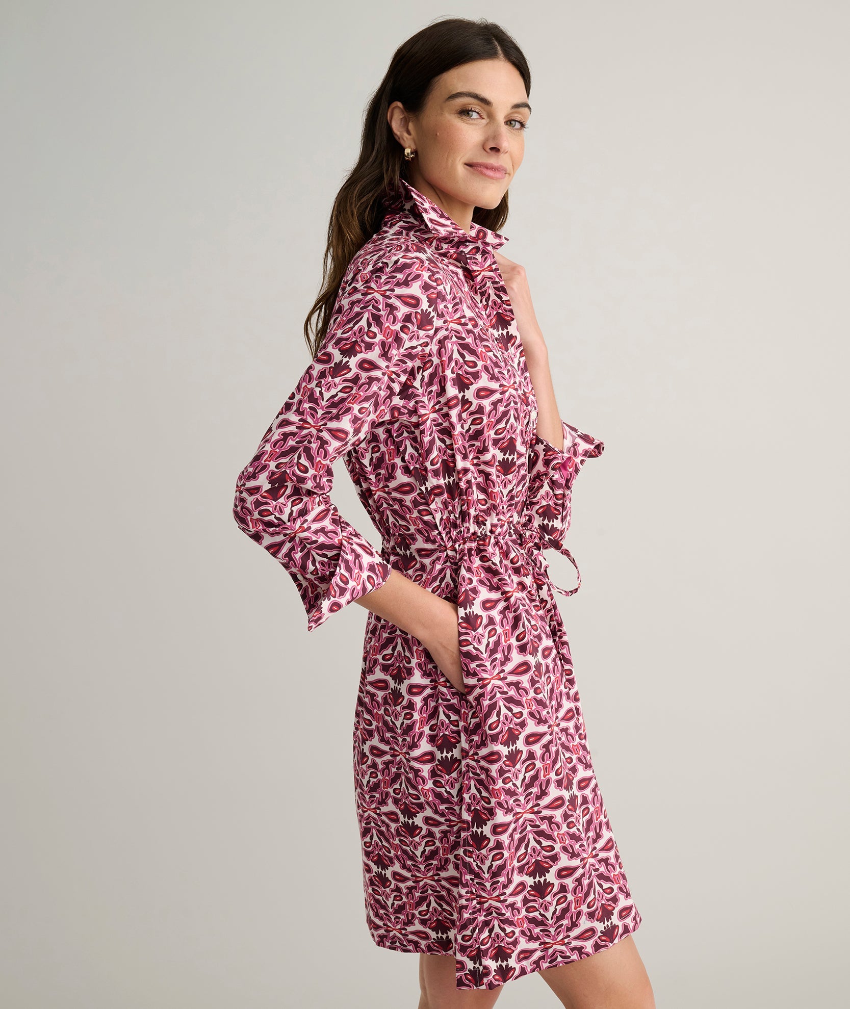 Stretch Poplin Taylor Shirtdress