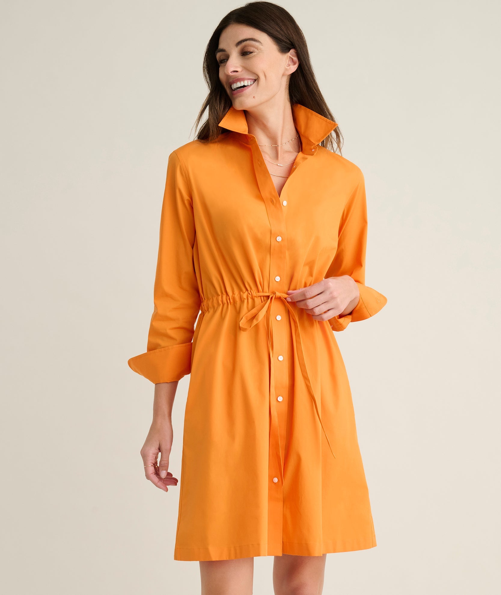Stretch Poplin Taylor Shirtdress